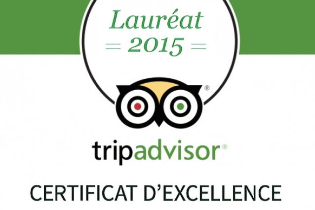 certificat d'excellence tripadvisor takamaka